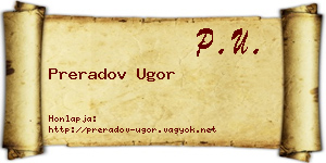 Preradov Ugor névjegykártya